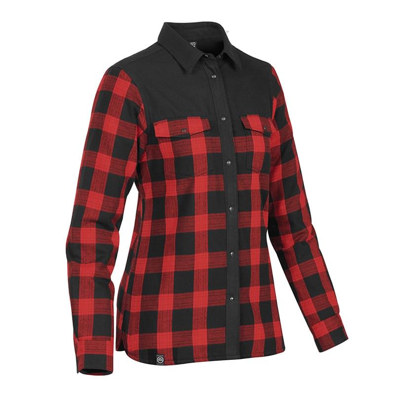 Women's Stormtech Logan Thermal Long Sleeve Shirt Black/Red Plaid