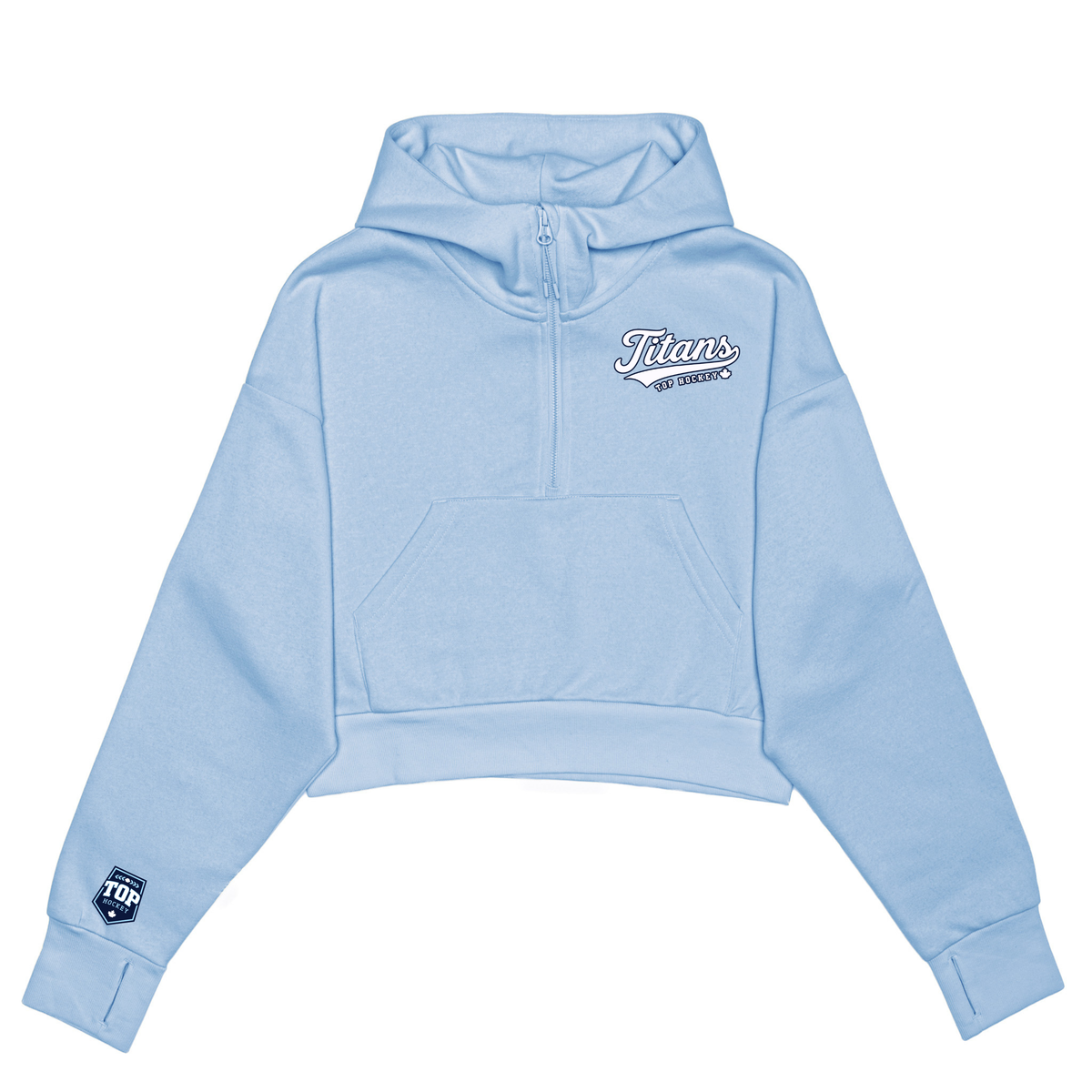 Titans Women's Cropped 1/2 Zip Hoodie