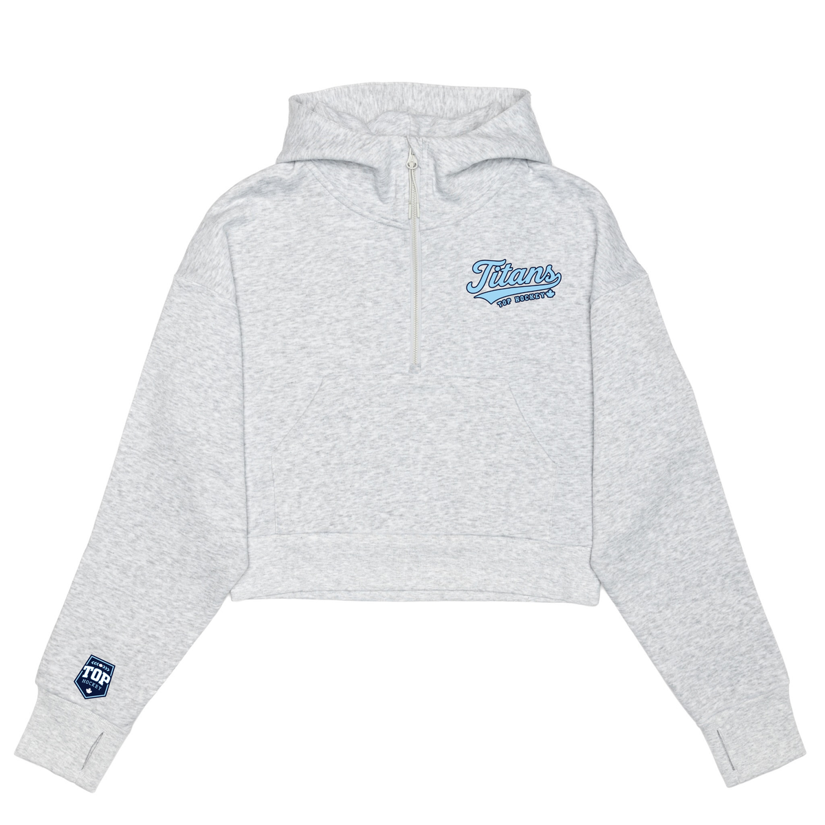 Titans Women's Cropped 1/2 Zip Hoodie